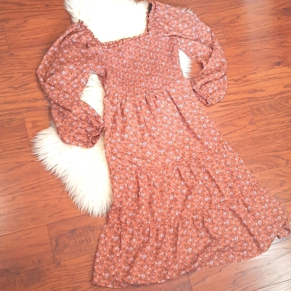 A.U.W Cottagecore Midi Micro Floral Dress
